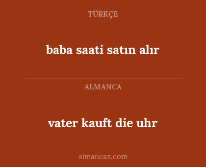 baba saati satın alır - vater kauft die uhr