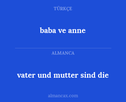baba ve anne - vater und mutter sind die