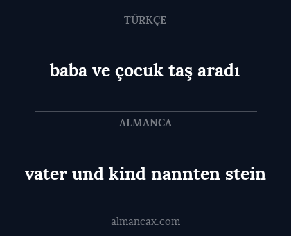 baba ve çocuk taş aradı - vater und kind nannten stein