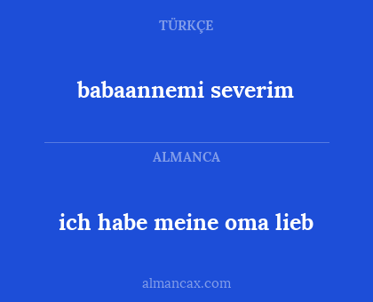 babaannemi severim - ich habe meine oma lieb