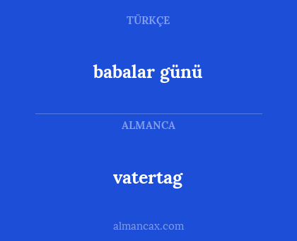 vatertag - babalar günü