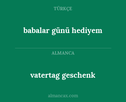 vatertag geschenk - babalar günü hediyem