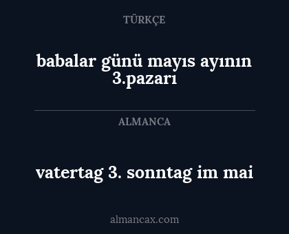 babalar günü mayıs ayının 3.pazarı - vatertag 3. sonntag im mai