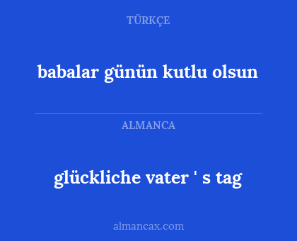 babalar günün kutlu olsun - glückliche vater ' s tag