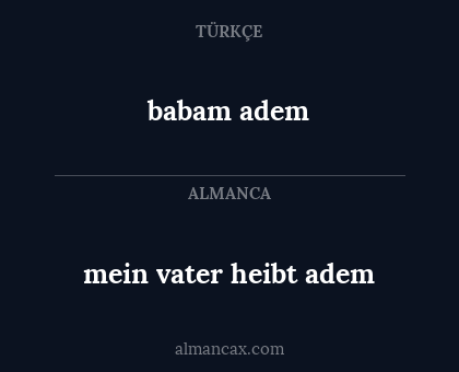 babam adem - mein vater heibt adem