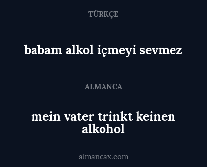 babam alkol içmeyi sevmez - mein vater trinkt keinen alkohol