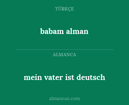 babam alman - mein vater ist deutsch