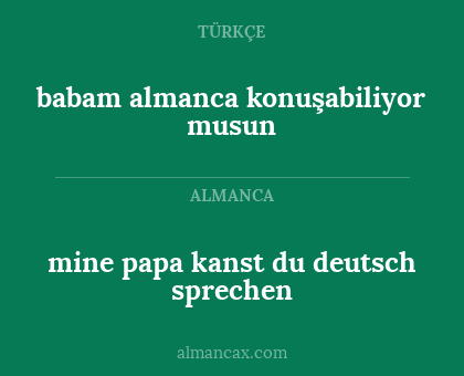 babam almanca konuşabiliyor musun - mine papa kanst du deutsch sprechen