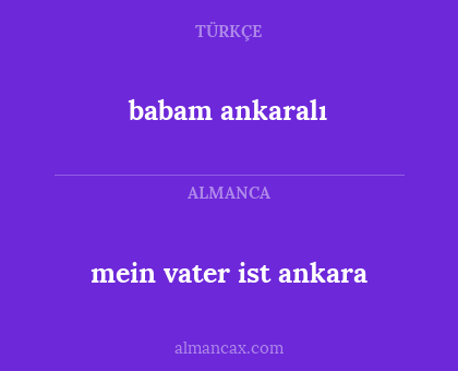 babam ankaralı - mein vater ist ankara