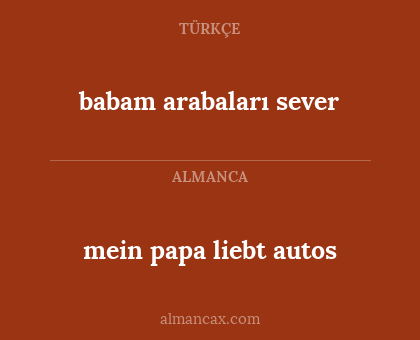 babam arabaları sever - mein papa liebt autos