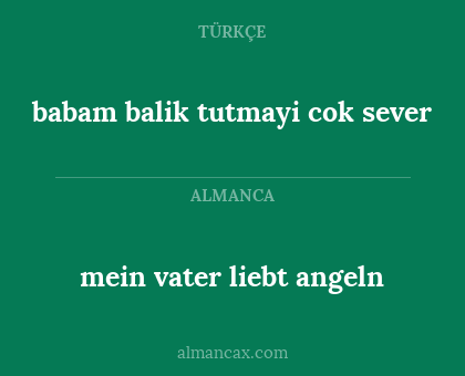 babam balik tutmayi cok sever - mein vater liebt angeln