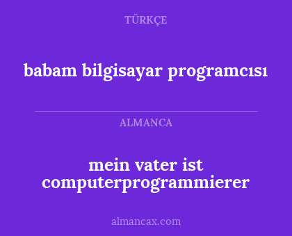 mein vater ist computerprogrammierer - babam bilgisayar programcısı