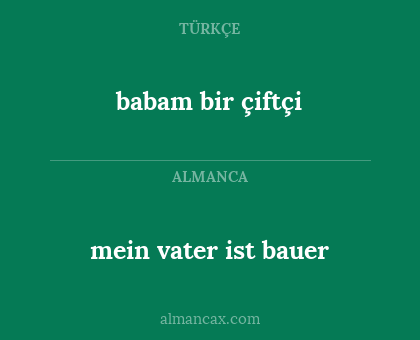 babam bir çiftçi - mein vater ist bauer
