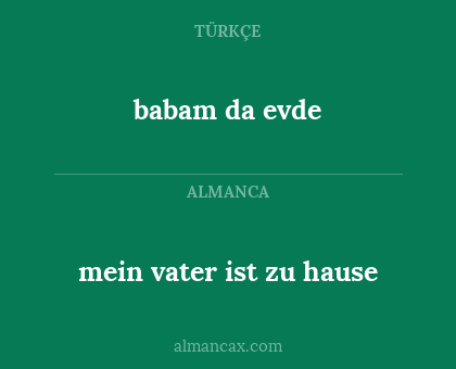 mein vater ist zu hause - babam da evde