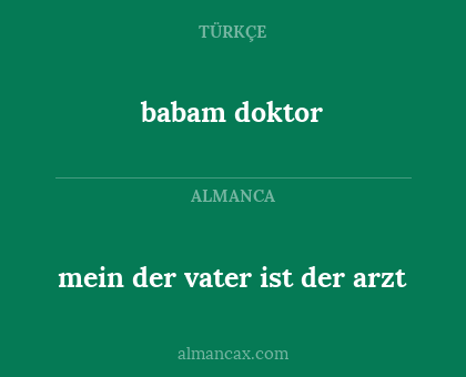 mein der vater ist der arzt - babam doktor
