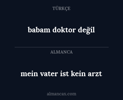 babam doktor değil - mein vater ist kein arzt