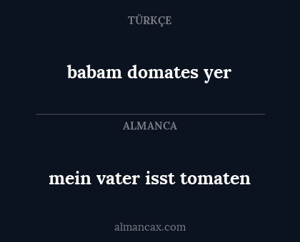 babam domates yer - mein vater isst tomaten