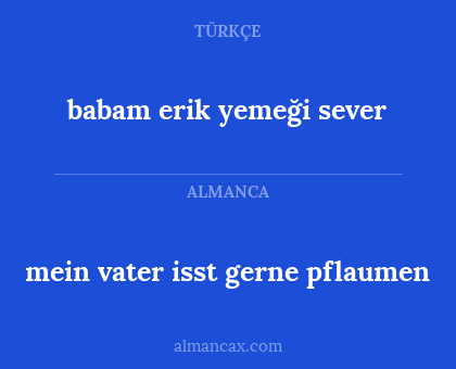 babam erik yemeği sever - mein vater isst gerne pflaumen