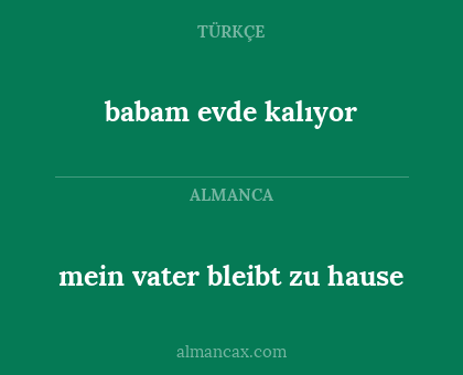 babam evde kalıyor - mein vater bleibt zu hause