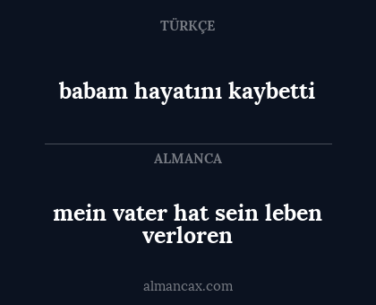 babam hayatını kaybetti - mein vater hat sein leben verloren