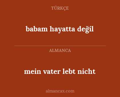 babam hayatta değil - mein vater lebt nicht