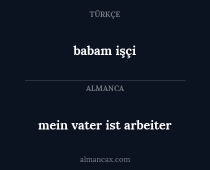 babam işçi - mein vater ist arbeiter