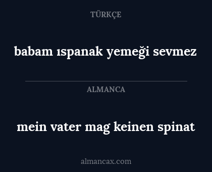 babam ıspanak yemeği sevmez - mein vater mag keinen spinat