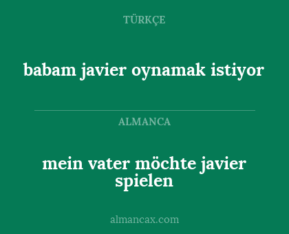 babam javier oynamak istiyor - mein vater möchte javier spielen