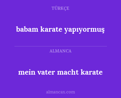 babam karate yapıyormuş - mein vater macht karate
