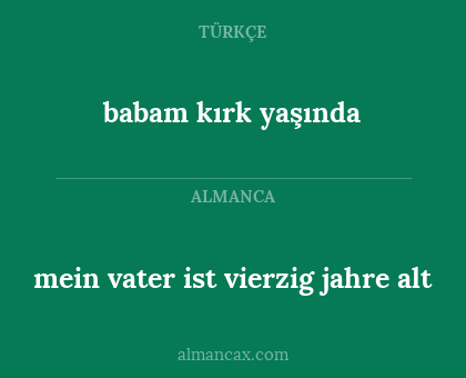 babam kırk yaşında - mein vater ist vierzig jahre alt