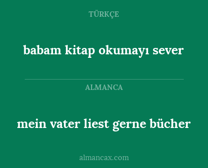 mein vater liest gerne bücher - babam kitap okumayı sever