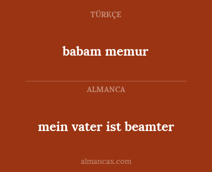 babam memur - mein vater ist beamter