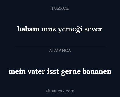 babam muz yemeği sever - mein vater isst gerne bananen