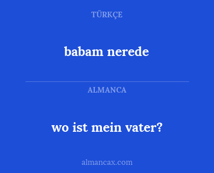 babam nerede - wo ist mein vater?