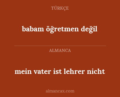 babam öğretmen değil - mein vater ist lehrer nicht
