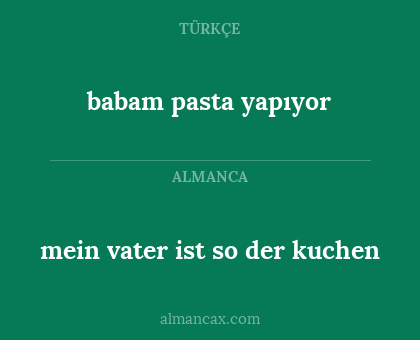 babam pasta yapıyor - mein vater ist so der kuchen