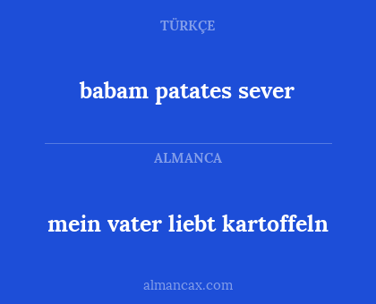 mein vater liebt kartoffeln - babam patates sever