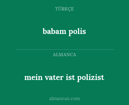 babam polis - mein vater ist polizist