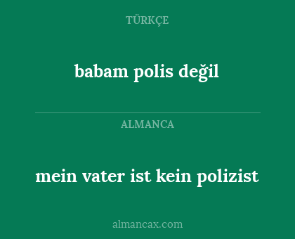 babam polis değil - mein vater ist kein polizist