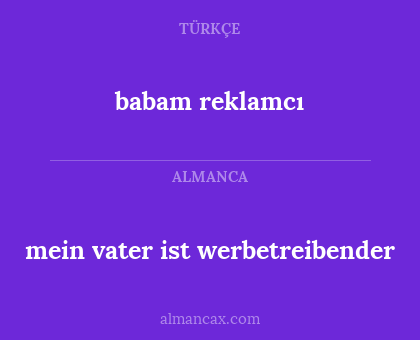 babam reklamcı - mein vater ist werbetreibender