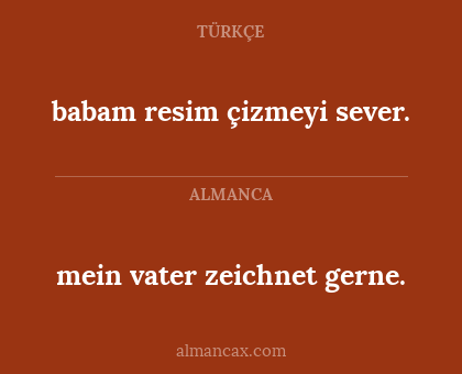 babam resim çizmeyi sever. - mein vater zeichnet gerne.