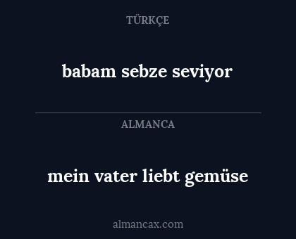 babam sebze seviyor - mein vater liebt gemüse