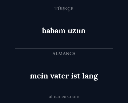 babam uzun - mein vater ist lang