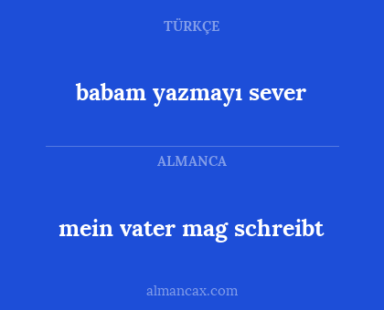 babam yazmayı sever - mein vater mag schreibt