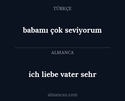 ich liebe vater sehr - babamı çok seviyorum