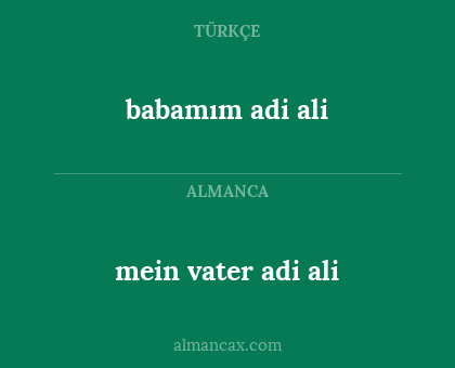babamım adi ali - mein vater adi ali