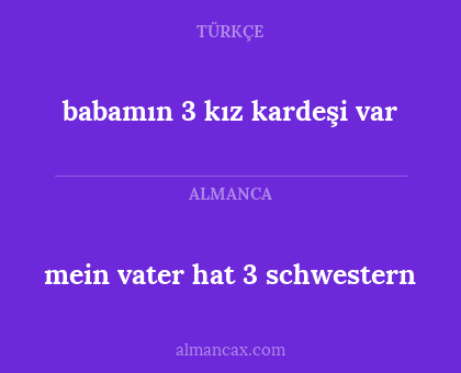 mein vater hat 3 schwestern - babamın 3 kız kardeşi var