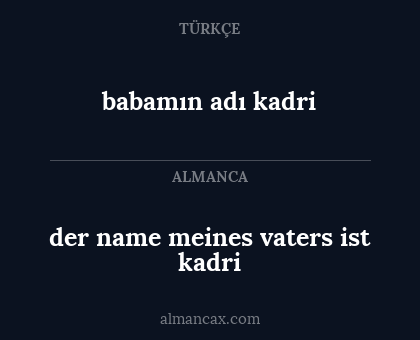 babamın adı kadri - der name meines vaters ist kadri