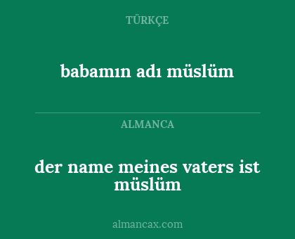 babamın adı müslüm - der name meines vaters ist müslüm