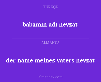 babamın adı nevzat - der name meines vaters nevzat